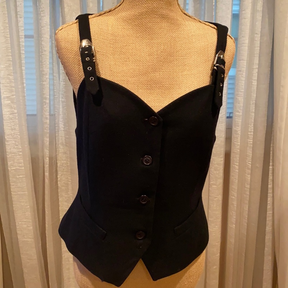 Creator fabulous black wool vest, size S
